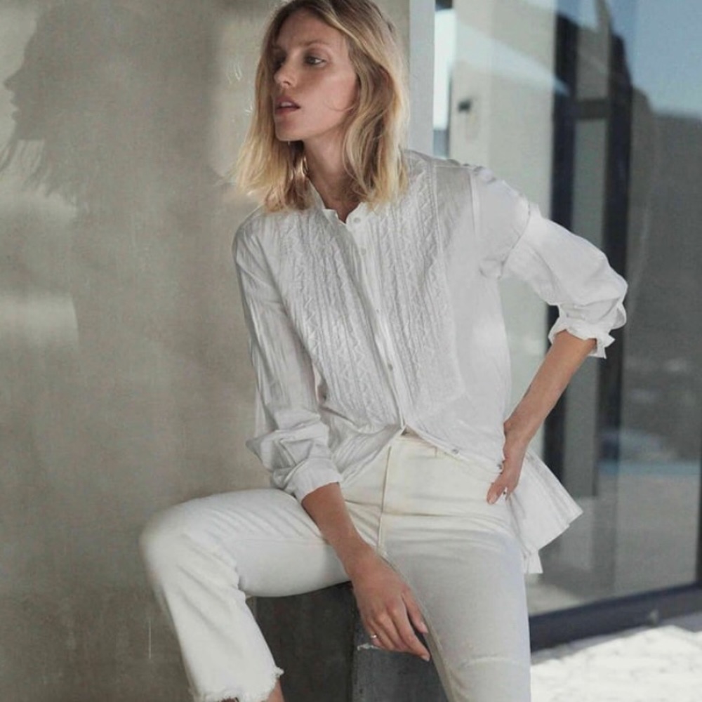New Zara wrinkle effect poplin shirt